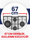 FERRE   ED078-WFA  ANKASTRE CAM OCAK GRİ