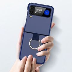 Samsung Z Flip 4 Yüzüklü Standlı Mat Kılıf &Kapak