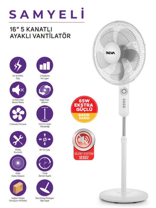İNOVA SAMYELİ 16'5 KANATLI SANAYİ TİPİ VANTİLATÖR