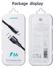 Joyroom S-1230N6 iPhone Lightning Hızlı Şarj ve Data Kablosu Örgü 3A 1.2M Siyah