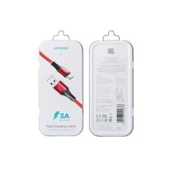 Joyroom S-1230N6 iPhone Lightning Hızlı Şarj ve Data Kablosu Örgü 3A 1.2M Kırmızı
