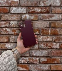 İphone 14 Plus Deri Görünümlü Coco Kapak-Kılıf