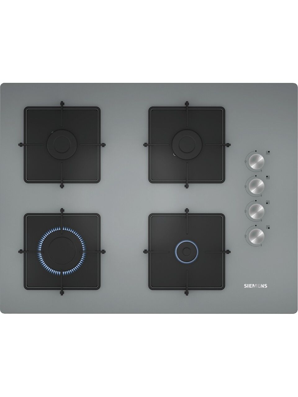 Siemens EO7C8PO12O Gazlı Ocak 67 cm Sert Cam, Titanium Gri