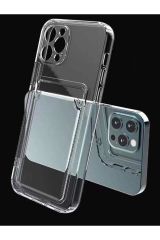 İphone 11 Şeffaf Kartlıklı Kamera Korumalı Telefon Kılıfı