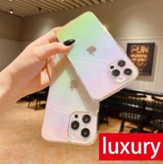 İphone 12 Pro Parlak Rainbow Holografik Kamera Korumalı Sert Kılıf