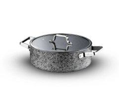 BRİONİ Stone-H 30 cm Çizilmez Yanmaz Yapışmaz Basık Tencere