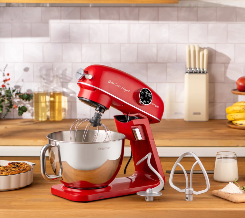 Emsan Bella Gusto Elegant Stand Mikser Kırmızı
