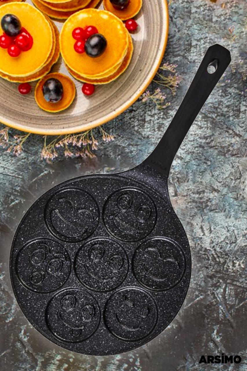 BİRTOPAL HAPPY GÜLENYÜZ KREP TAVASI-SİYAH