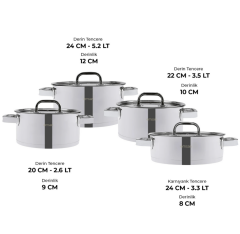 Emsan Mimosa 8 Parça Tencere Seti