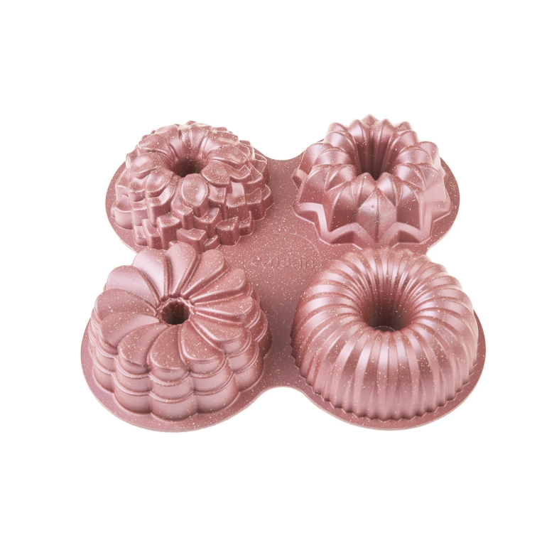 Emsan Griss One Four 4’lü Döküm Kek Kalıbı Pink