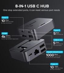 Joyroom S-H121 J-Cube 8'i 1 Arada USB-C Hub MacBook Stand