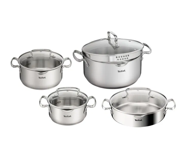 TEFAL Duetto 8 Parça Çelik Tencere Seti