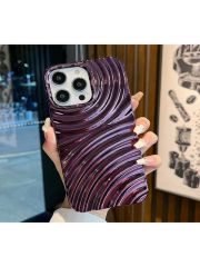 İphone 14 Pro Max Ripples Parlak Darbelere Dayanıklı Silikon Kılıf Siyah