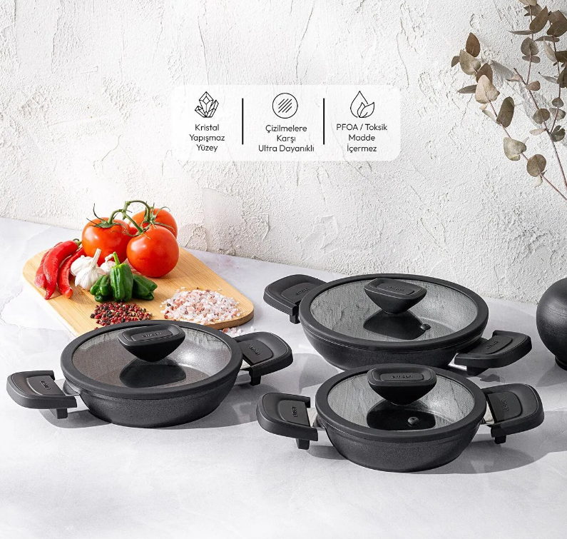 Emsan Diamente 6 Parça Sahan Tencere Seti