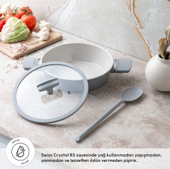 Emsan Swiss Crystal RS Karnıyarık Tenceresi Gri 30 cm