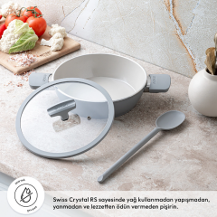 Emsan Swiss Cyrstal RS Karnıyarık Tenceresi Gri 26 cm