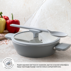 Emsan Swiss Cyrstal RS Karnıyarık Tenceresi Gri 24 cm