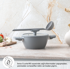 Emsan Swiss Cyrstal RS Derin Tencere Gri 20 cm