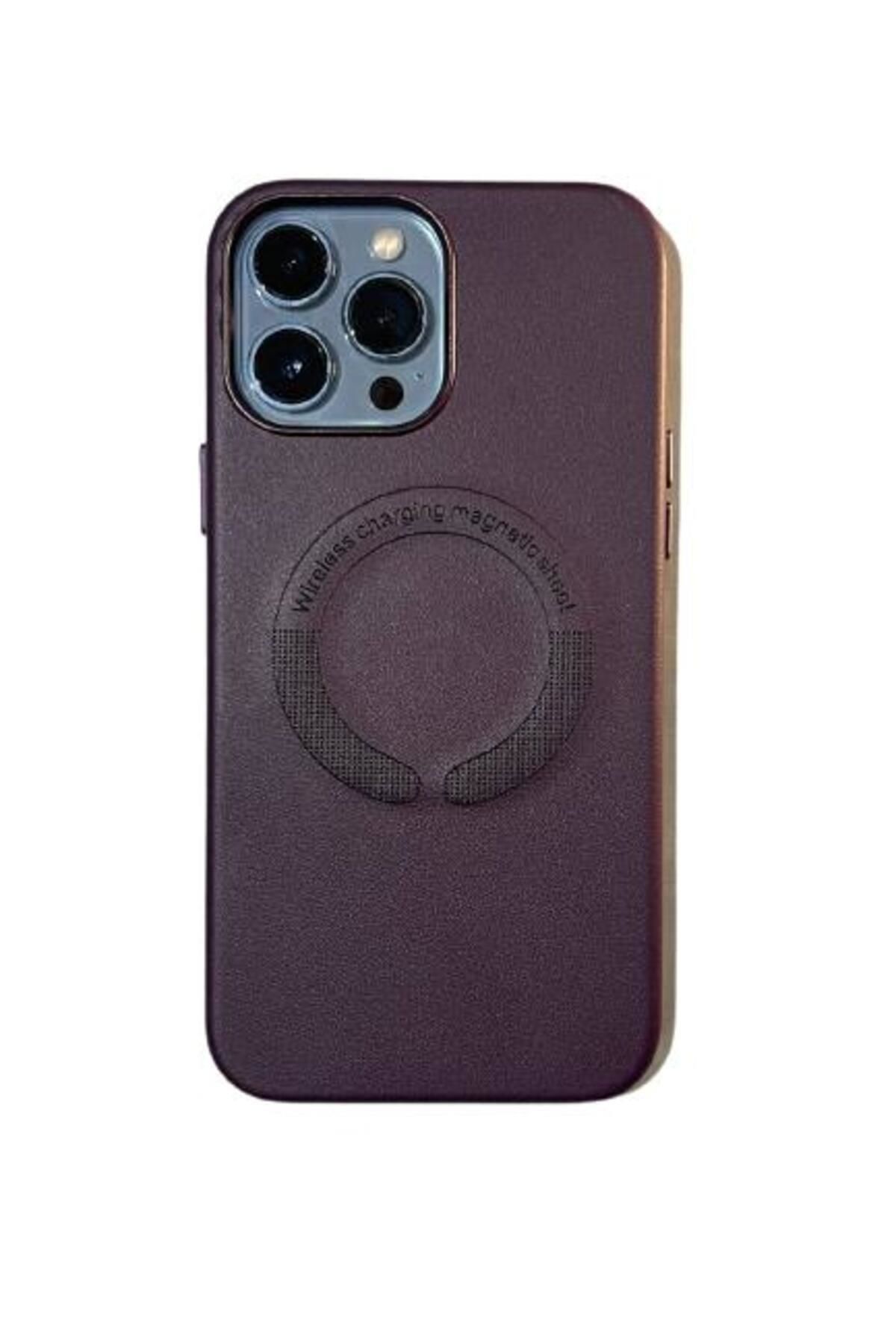 İphone 14 Pro Magsafe Leather Kapak Kılıf