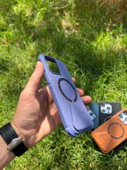 İphone 14 Pro Magsafe Leather Stantlı Telefon Kılıfı