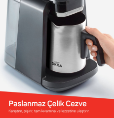 OKKA Rich Pro Plus | Su Hazneli Türk Kahvesi Makinesi - Krom | OK0036-0500