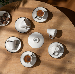 Emsan Zen 6'lı Kahve Fincan Takımı Platin 80 ml