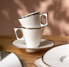 Emsan Zen 6'lı Kahve Fincan Takımı Platin 80 ml