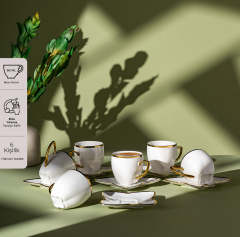 Emsan Kardelen 6'lı Kahve Fincan Takımı Gold 90 ml