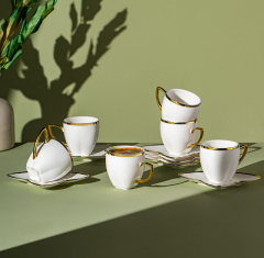 Emsan Kardelen 6'lı Kahve Fincan Takımı Gold 90 ml