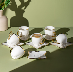 Emsan Kardelen 6'lı Kahve Fincan Takımı Gold 90 ml