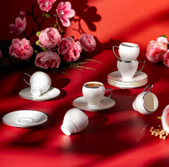 Emsan Florea 6'lı Kahve Fincan Takımı Platin 90 ml