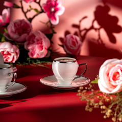 Emsan Florea 6'lı Kahve Fincan Takımı Platin 90 ml