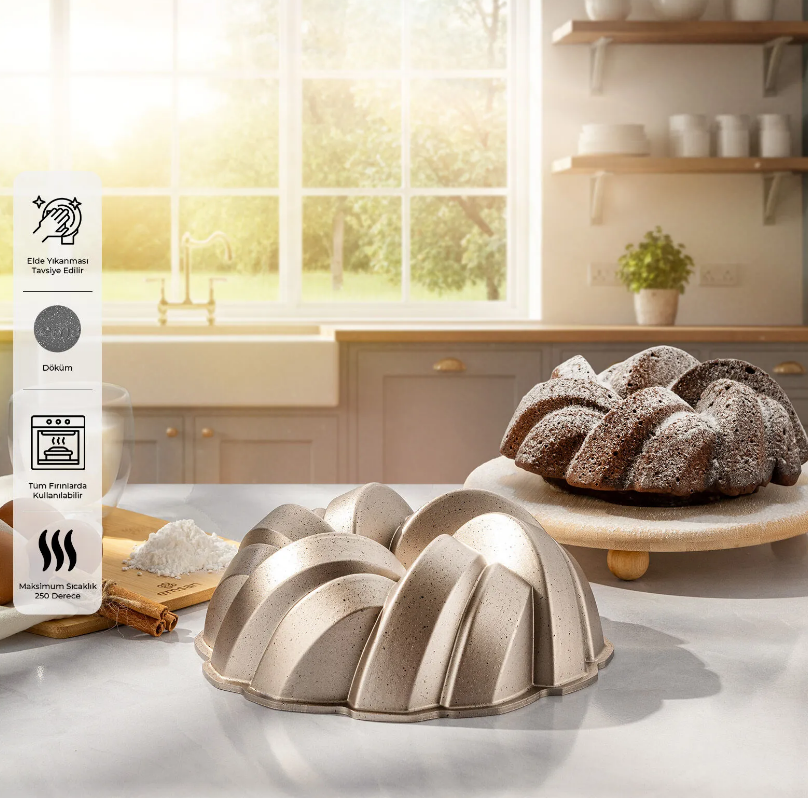 Emsan Golden Slice Döküm Kek Kalıbı 25 cm