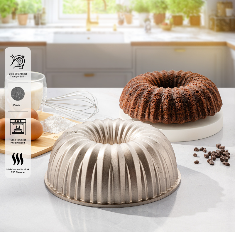 Emsan Golden Stone Döküm Kek Kalıbı 25 cm