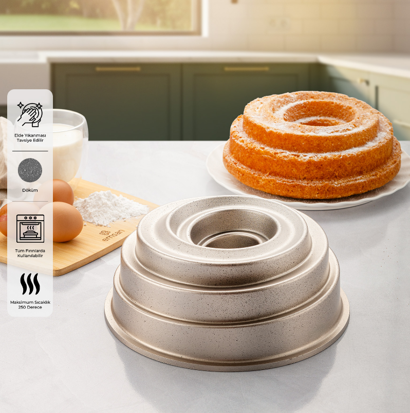 Emsan Golden Storm Döküm Kek Kalıbı 25 cm