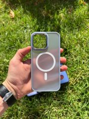İphone 14 Plus Magsafe Mat Krom Telefon Kılıfı