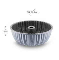 Emsan Alya Döküm Kek Kalıbı Gri 23 cm