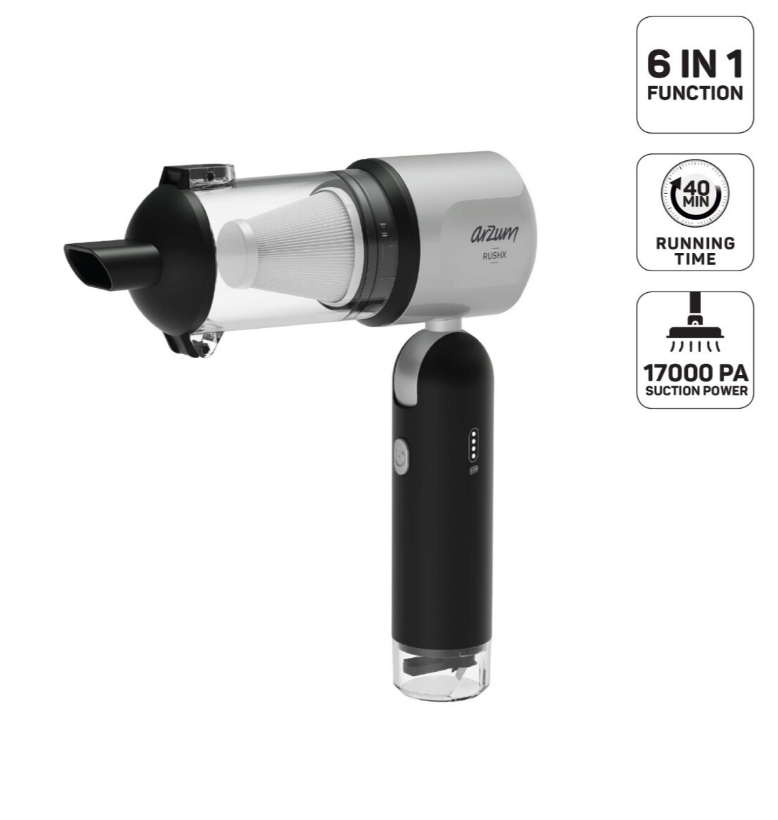Arzum AR4500 Arzum Rushx 6-in-1 Araç İçi Süpürge 17000PA
