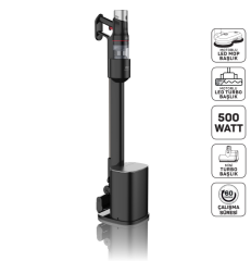 Arzum AR4211 MagiClean FlexBin İstasyonlu Dikey Şarjlı Süpürge 500W, BLDC Motor, Siyah