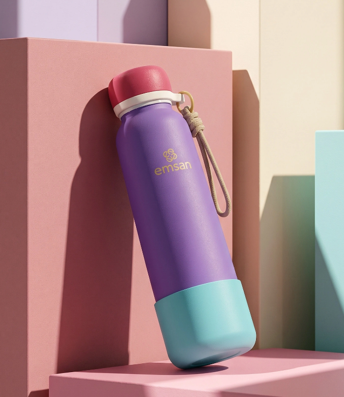 Emsan Thermos Bottle Çelik Sızdırmaz Termos 750 ml Mor