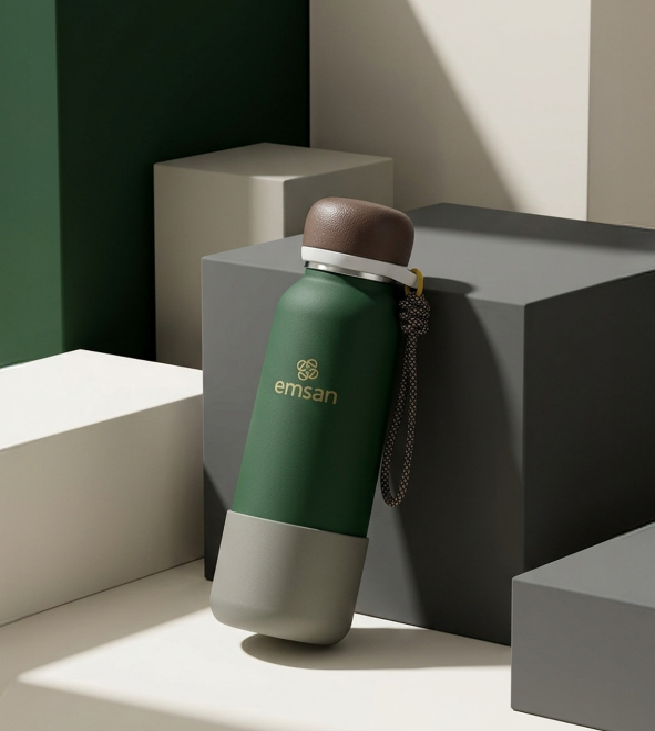 Emsan Thermos Bottle Çelik Sızdırmaz Termos 500 ml Yeşil