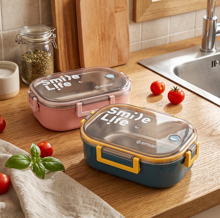 Emsan Smile Life Lunch Box Pembe
