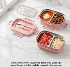 Emsan Smile Life Çift Katlı Lunch Box Pembe