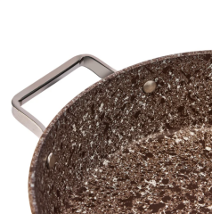 BRİONİ Stone-Age Terra 24 cm Çizilmez Yanmaz Yapışmaz İndüksiyonlu Basık Tencere