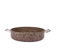 BRİONİ Stone-Age Terra 32 cm Çizilmez Yanmaz Yapışmaz İndüksiyonlu Basık Tencere