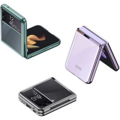 Samsung Z Flip 3 Şeffaf Korumalı Silikon Kılıf - Kapak