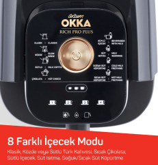 ARZUM OKKA OK0036 Okka Rich Pro Plus Su Hazneli Türk Kahvesi Makinesi, Bakır