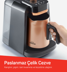 ARZUM OKKA OK0036 Okka Rich Pro Plus Su Hazneli Türk Kahvesi Makinesi, Bakır