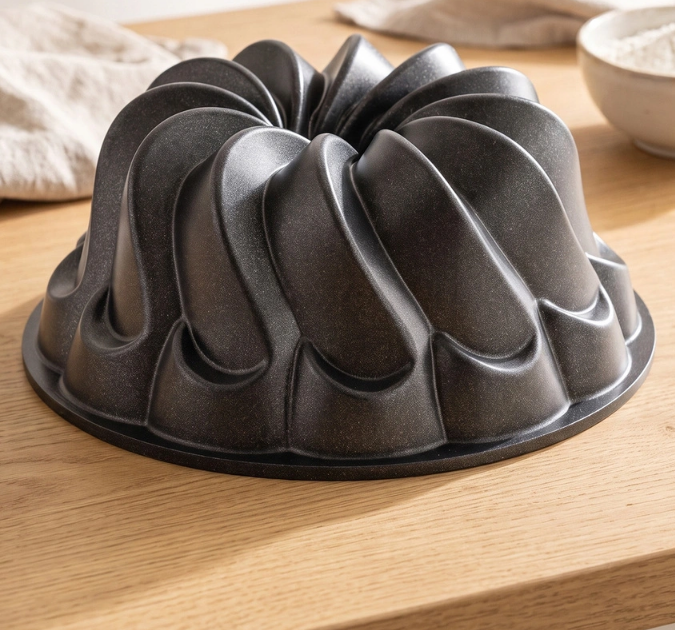 Emsan Black Shiny Flora Döküm Kek Kalıbı 22 cm