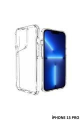 İphone 15 Pro Kılıf Kamera Çıkıntılı Şeffaf Darbe Emici Sert Silikon Kapak T-Max